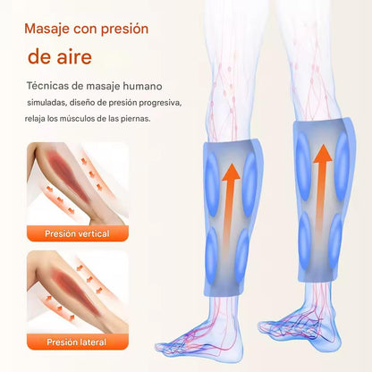 ALIVIOMAX | MASAJEADOR PARA PIERNAS CANSADAS CON TECNOLOGÍA DE COMPRESIÓN, AIRE Y CALOR®️