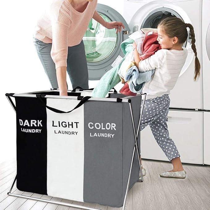Cesta clasificadora para ropa blanca, color y Negra
