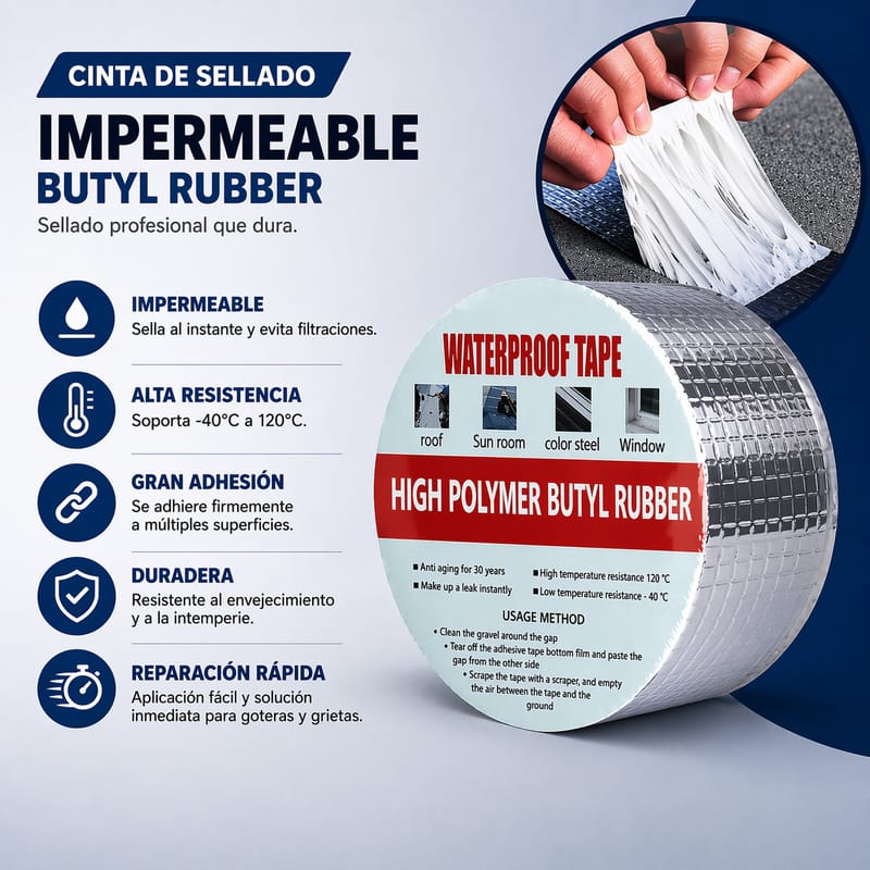 Cinta De Sellado Impermeable De Butilo Para Techos